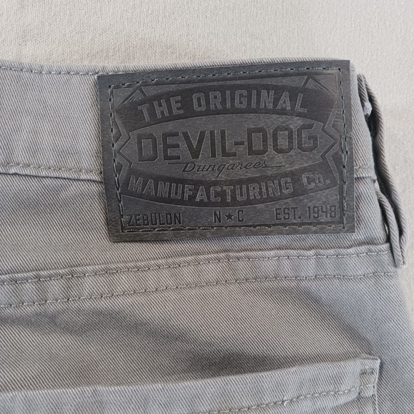 Devil-Dog Dungarees Mens Pants Size 32x34 Gray Casual Chinos Trousers - Picture 9 of 9